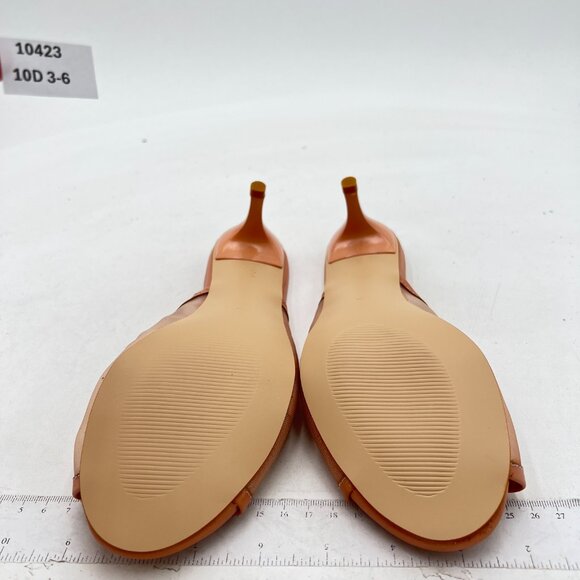 Miss Left Dark Salmon Low Heel Soft Insole Mesh Mules Slip On Summer Sandals - Picture 7 of 8